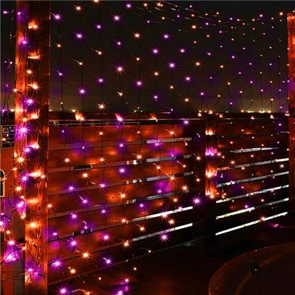 Halloween 360 LED Net Lights, 12ft x 5ft 8 Modes Waterproof Connectable - Picture 3 of 8